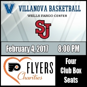 Villanova Basketball - Wildcats vs. St. Johns Red Storm - February 4, 2017 - Four Club Box Seats and Parking - Wells Fargo Center