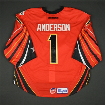 J.P. Anderson - 2017 CCM/ECHL All-Star Classic - Adirondack Thunder - Game-Worn Autographed Jersey - Back-up and 1st Half Only