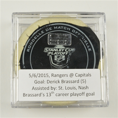 Derick Brassard - New York Rangers - Goal Puck - May 6, 2015 vs. Washington Capitals (Capitals Logo)
