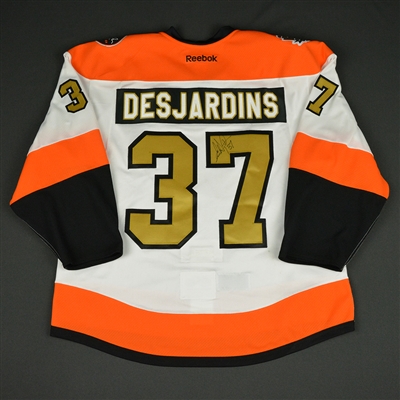Eric Desjardins - Philadelphia Flyers - 50th Anniversary Alumni Game - Game-Worn Autographed Jersey w/C
