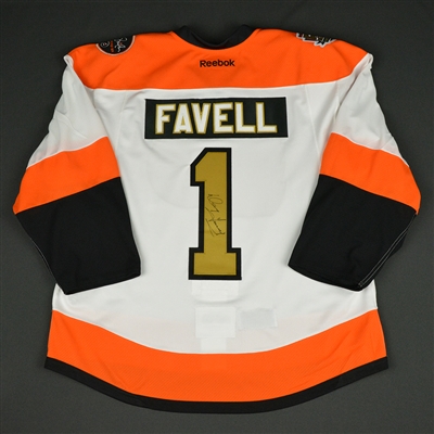 Doug Favell - Philadelphia Flyers - 50th Anniversary Alumni Game - Ceremony-Worn Autographed Jersey 