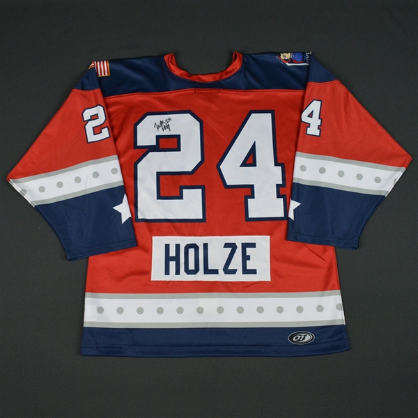 Taylor Holze - New York Riveters - 2016-17 NWHL Game-Worn Preseason Autographed Jersey