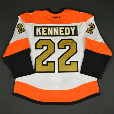 Forbes Kennedy - Philadelphia Flyers - 50th Anniversary Alumni Game - Ceremony-Worn Autographed Jersey 