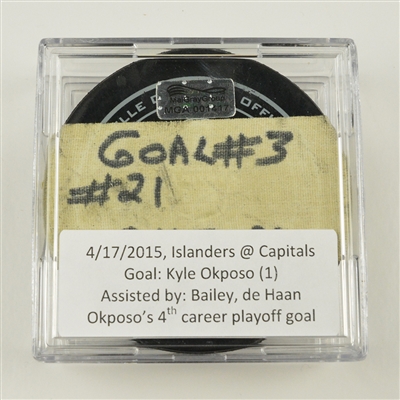 Kyle Okposo - New York Islanders - Goal Puck - April 17, 2015 vs. Washington Capitals (Capitals Logo)