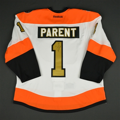 Bernie Parent - Philadelphia Flyers - 50th Anniversary Alumni Game - Ceremony-Worn Autographed Jersey 