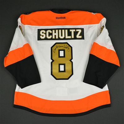 Dave Schultz - Philadelphia Flyers - 50th Anniversary Alumni Game - Ceremony-Worn Autographed Jersey 