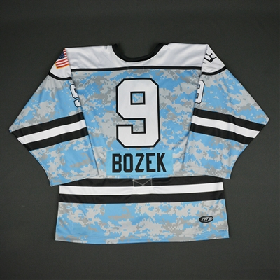 Megan Bozaek - Buffalo Beauts - 2016-17 NWHL Game-Worn Military Appreciation Jersey w/A