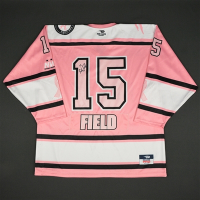 Emily Field - Boston Pride - 2015-16 NWHL Game-Worn Strides For The Cure Autographed Jersey