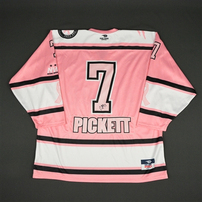 Casey Pickett - Boston Pride - 2015-16 NWHL Game-Issued Strides For The Cure Autographed Jersey