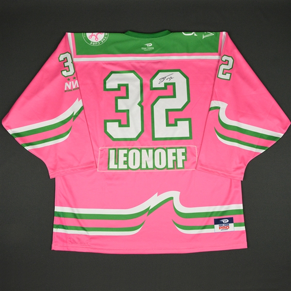 Jaimie Leonoff - Connecticut Whale - 2015-16 NWHL Game-Worn Strides For The Cure Autographed Jersey
