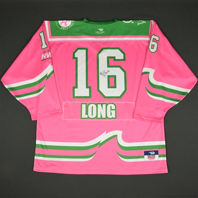 Micaela Long - Connecticut Whale - 2015-16 NWHL Game-Worn Strides For The Cure Autographed Jersey