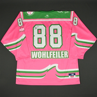 Alyssa Wohlfeiler - Connecticut Whale - 2015-16 NWHL Game-Worn Strides For The Cure Autographed Jersey