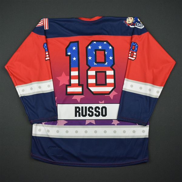 Rebecca Russo - New York Riveters - Game-Worn Military Appreciation Day Jersey - Feb. 19, 2017