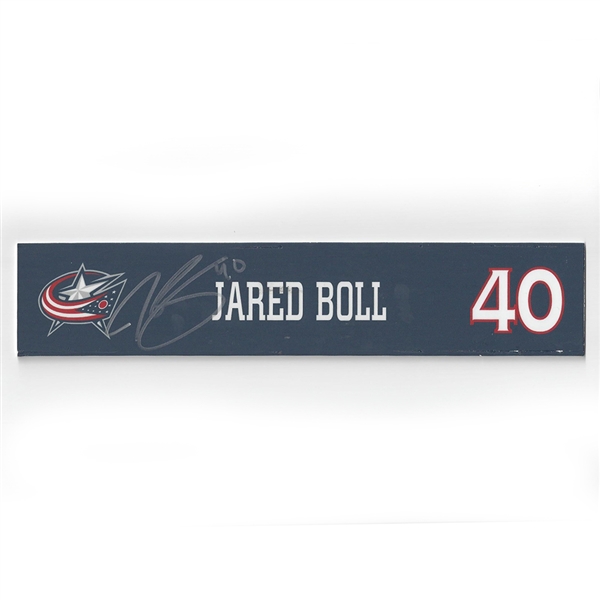 Jared Boll - Columbus Blue Jackets - 2015-16 Autographed Locker Room Nameplate  