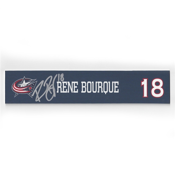 Rene Bourque - Columbus Blue Jackets - 2015-16 Autographed Locker Room Nameplate  