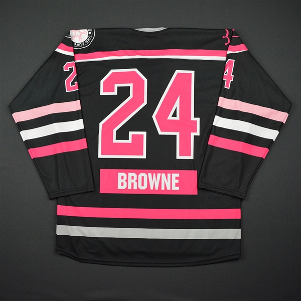 Harrison Browne - Buffalo Beauts - Game-Issued Strides For The Cure Jersey - 2016-17 Season