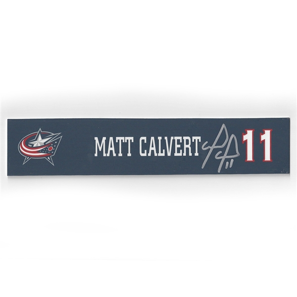 Matt Calvert - Columbus Blue Jackets - 2015-16 Autographed Locker Room Nameplate  