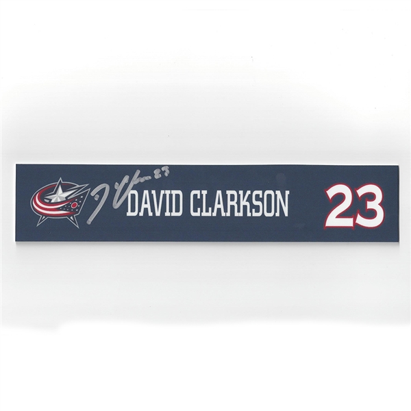 David Clarkson - Columbus Blue Jackets - 2015-16 Autographed Locker Room Nameplate  
