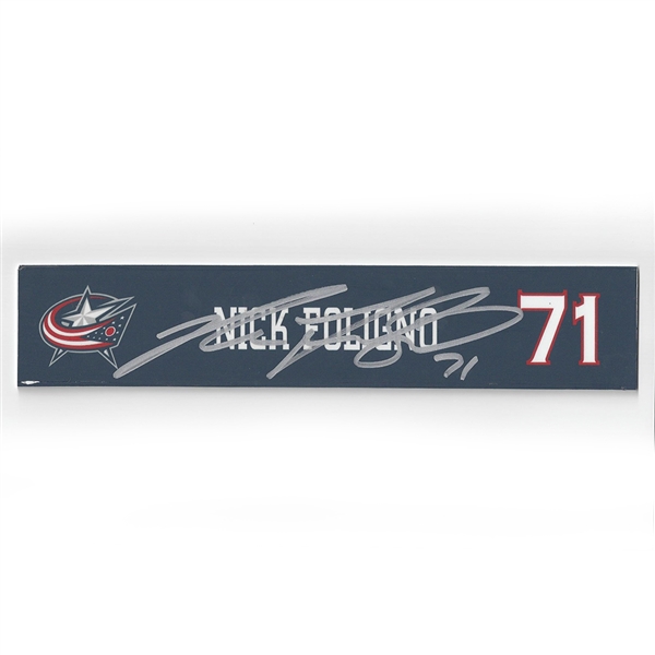 Nick Foligno - Columbus Blue Jackets - 2015-16 Autographed Locker Room Nameplate  