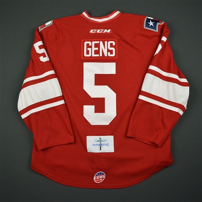 Aaron Gens - Allen Americans - 2017 Captains Club Game - Game-Worn Jersey w/A