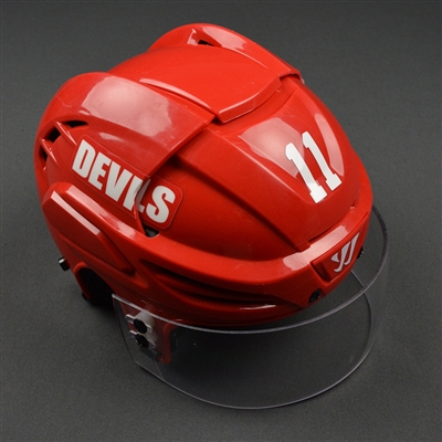 Stephen Gionta - New Jersey Devils - Game-Worn Retro Helmet - 2015-16 NHL Season