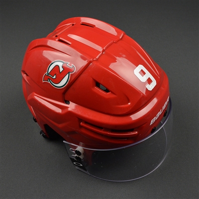 Taylor Hall - New Jersey Devils - Game-Worn Retro Helmet - 2016-17 NHL Season