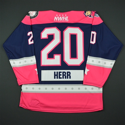 Julia Herr - New York Riveters - 2016-17 Game-Issued Strides For The Cure Jersey 