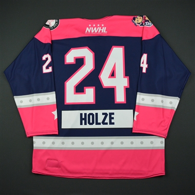 Taylor Holze - New York Riveters - 2016-17 Game-Issued Strides For The Cure Jersey 