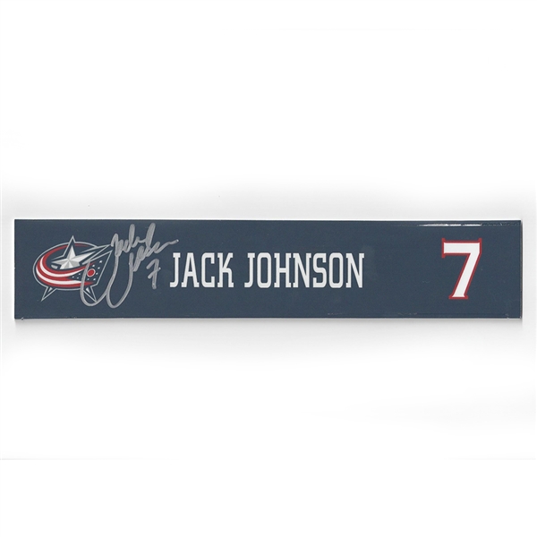 Jack Johnson - Columbus Blue Jackets - 2015-16 Autographed Locker Room Nameplate  