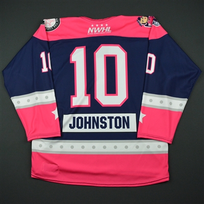 Ashley Johnston - New York Riveters - 2016-17 Game-Issued Strides For The Cure Jersey 