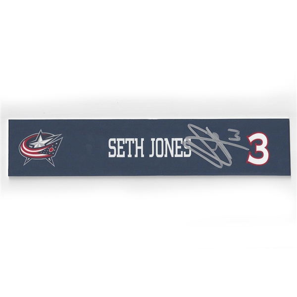 Seth Jones - Columbus Blue Jackets - 2015-16 Autographed Locker Room Nameplate  