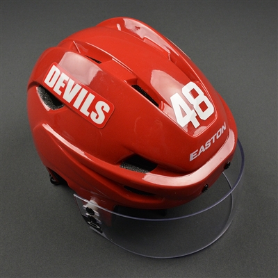 Tyler Kennedy - New Jersey Devils - Game-Worn Retro Helmet - 2015-16 NHL Season
