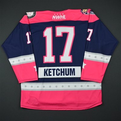 Bray Ketchum - New York Riveters - 2016-17 Game-Issued Strides For The Cure Jersey 