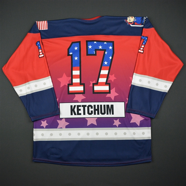 Bray Ketchum - New York Riveters - Game-Worn Military Appreciation Day Jersey - Feb. 19, 2017