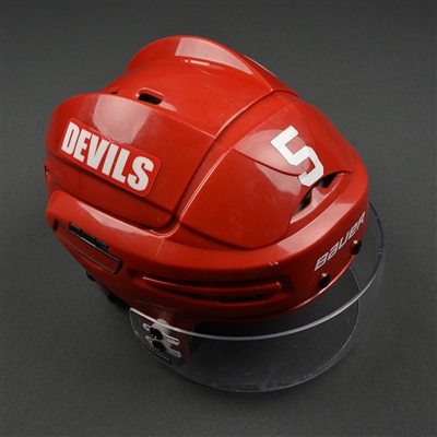 Adam Larsson - New Jersey Devils - Game-Worn Retro Helmet - 2015-16 NHL Season