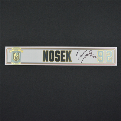 Tomas Nosek - Vegas Golden Knights - 2017-18 Inaugural Game at T-Mobile Arena - Autographed Locker Room Nameplate