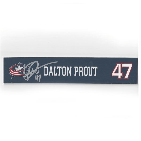 Dalton Prout - Columbus Blue Jackets - 2015-16 Autographed Locker Room Nameplate  