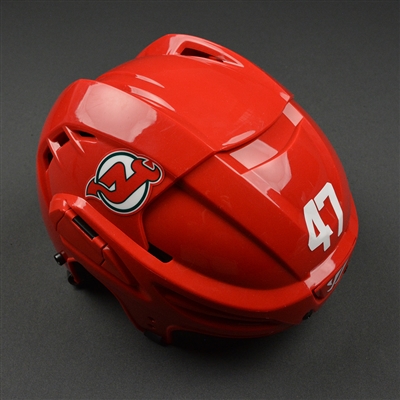 Dalton Prout - New Jersey Devils - Game-Worn Retro Helmet - 2016-17 NHL Season