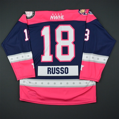 Rebecca Russo - New York Riveters - 2016-17 Game-Issued Strides For The Cure Jersey 