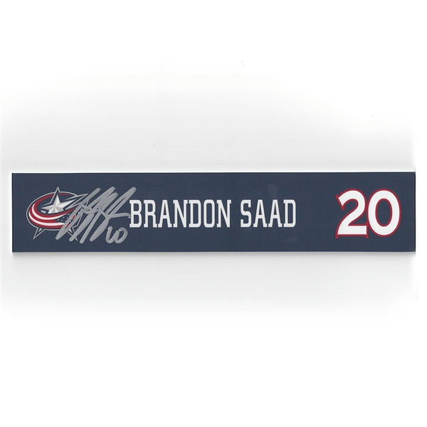 Brandon Saad - Columbus Blue Jackets - 2015-16 Autographed Locker Room Nameplate  
