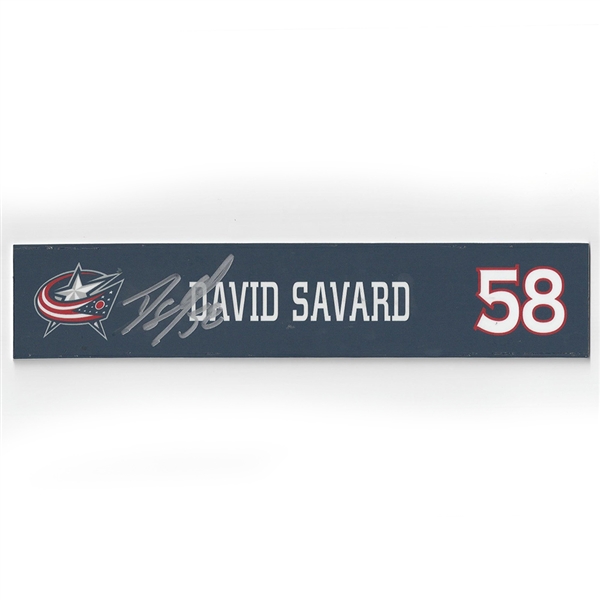David Savard - Columbus Blue Jackets - 2015-16 Autographed Locker Room Nameplate  