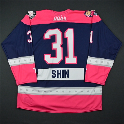 Sojung Shin - New York Riveters - 2016-17 Game-Issued Strides For The Cure Jersey 