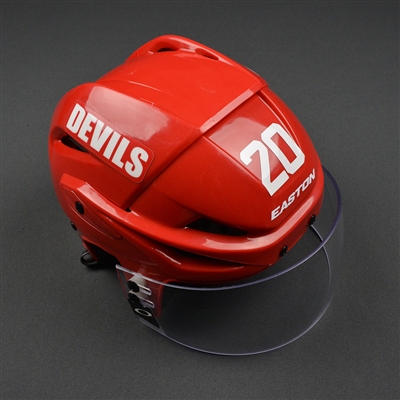 Lee Stempniak - New Jersey Devils - Game-Worn Retro Helmet - 2015-16 NHL Season