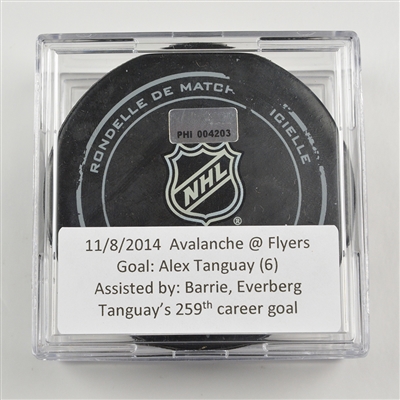 Alex Tanguay - Colorado Avalanche - Goal Puck - November 8, 2014 vs. Philadelphia Flyers (Flyers Logo)