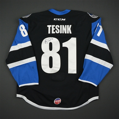 Ryan Tesink - Wichita Thunder - 2017 Captains Club Game - Autographed Game-Worn Jersey w/A