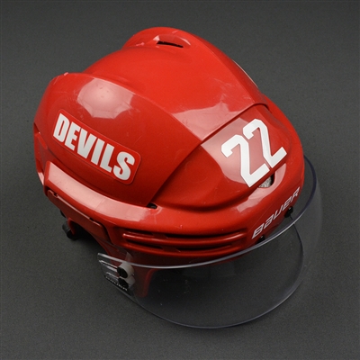 Jordin Tootoo - New Jersey Devils - Game-Worn Retro Helmet - 2015-16 NHL Season