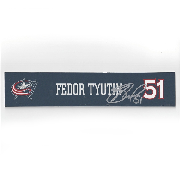 Fedor Tyutin - Columbus Blue Jackets - 2015-16 Autographed Locker Room Nameplate  