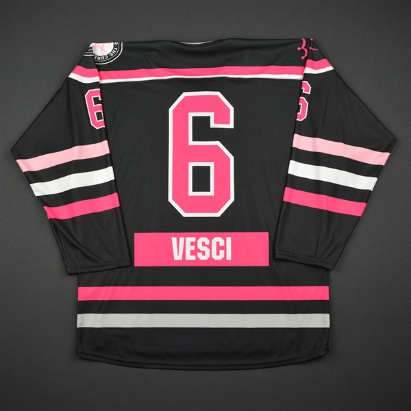 Ashley Vesci - Buffalo Beauts - Game-Issued Strides For The Cure Jersey - 2016-17 Season