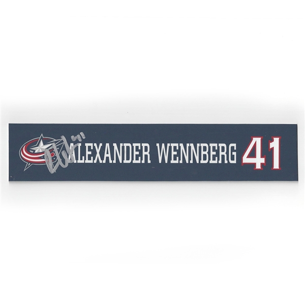 Alexander Wennberg - Columbus Blue Jackets - 2015-16 Autographed Locker Room Nameplate  