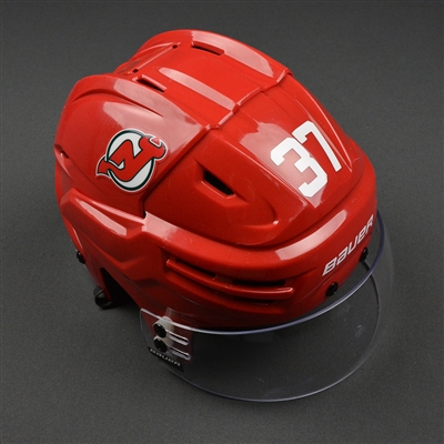 Pavel Zacha - New Jersey Devils - Game-Worn Retro Helmet - 2016-17 NHL Season